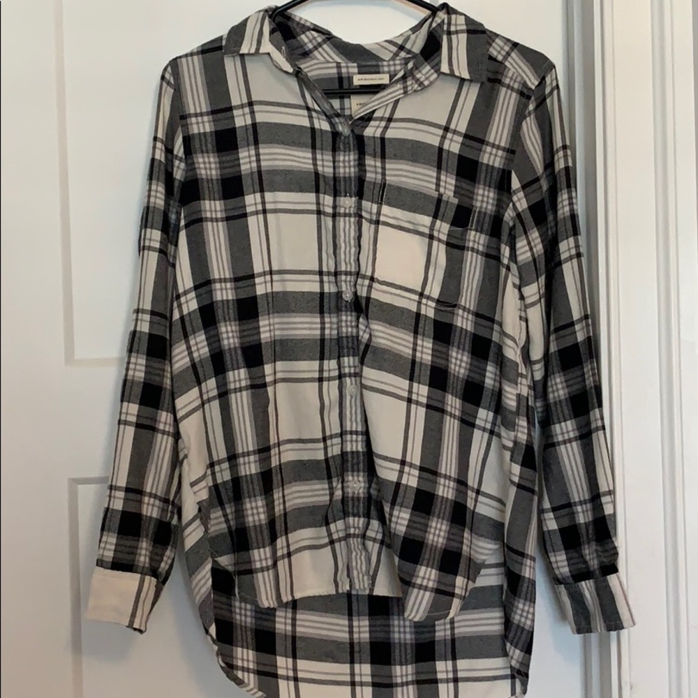 American eagle black and white flannel